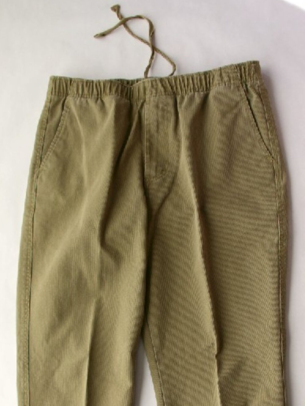 THE TERRITORY AHEAD Drawstring Elastic-waist Tan Canvas Pants Size L X 32" long